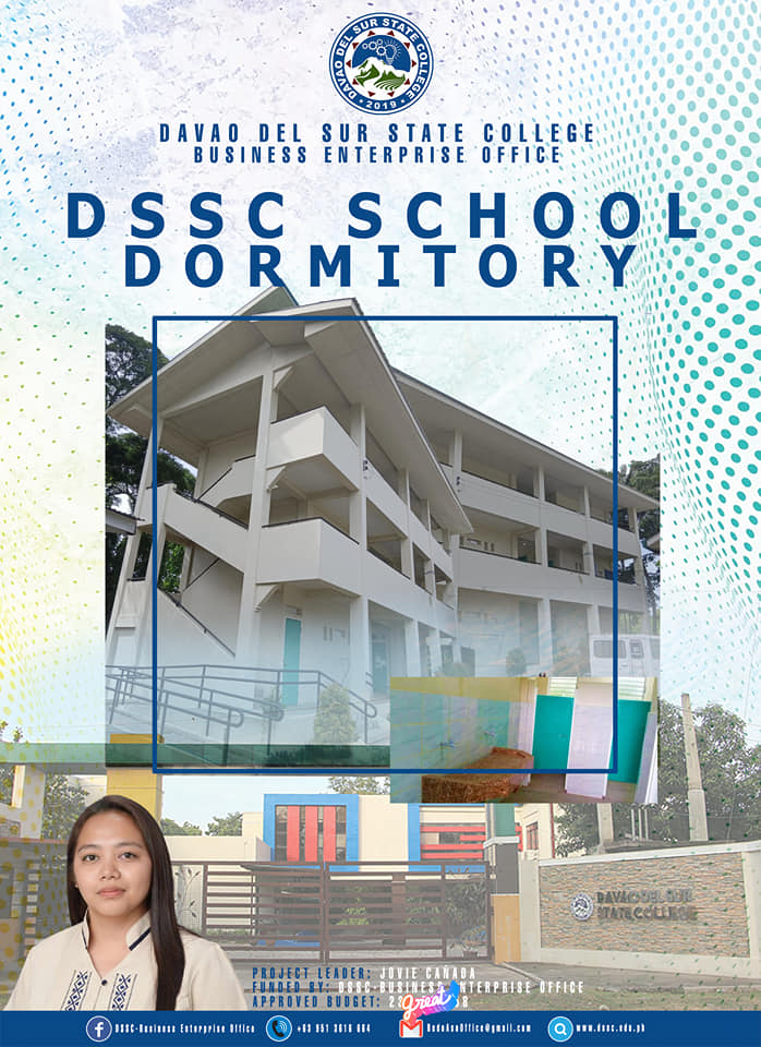 DSSC School Dormitory — DSSC Business Enterprise Office promotional graphic with building and contact details